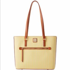 Brand New Dooney & Bourke DB Stripe Shopper Bag in Yellow Stripe